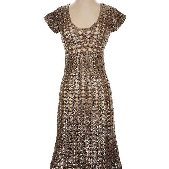 Prada Bronze Crochet Dress (slip missing) - Picture 1 of 4